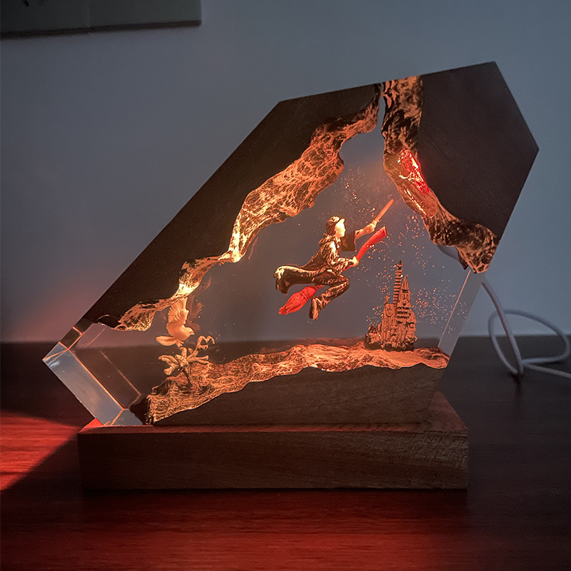 Lampe en résine de bois époxy, - Desk Setup Lamp avis et prix