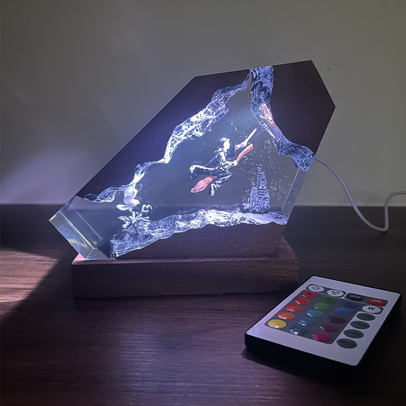 Lampe en résine de bois époxy, - Desk Setup Lamp avis et prix