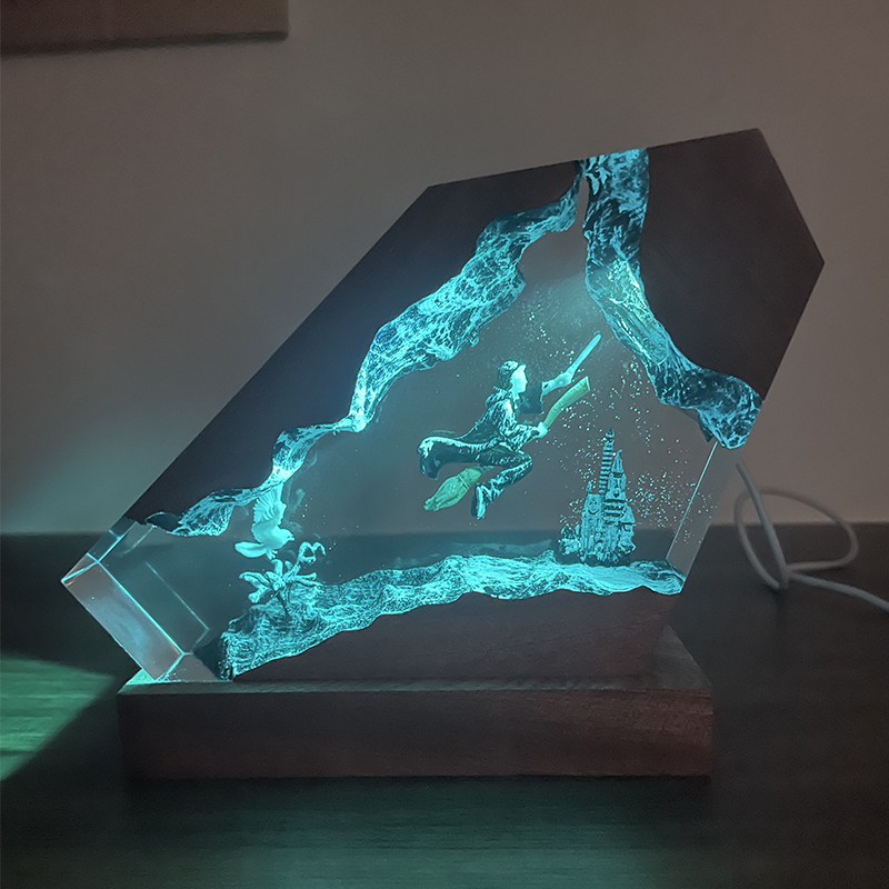 Lampe en résine de bois époxy, - Desk Setup Lamp avis et prix